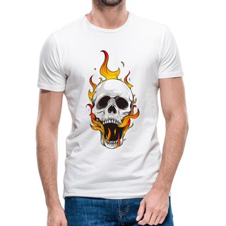 Áo thun in hình Skull cháy miệng