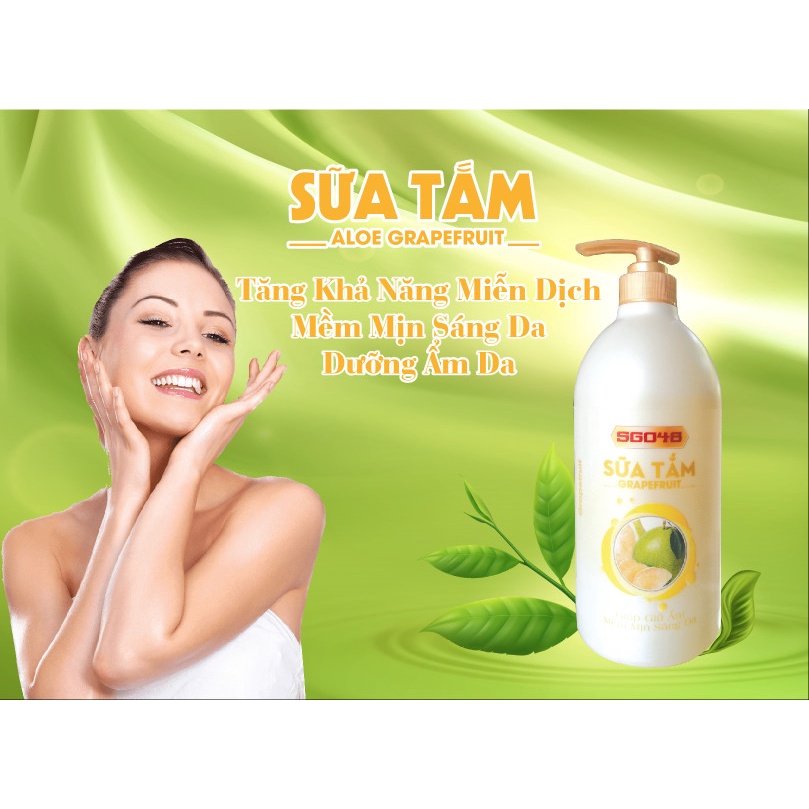 Sữa tắm SGO48 sữa tắm aloe giúp giữ ẩm mềm mịn sáng da