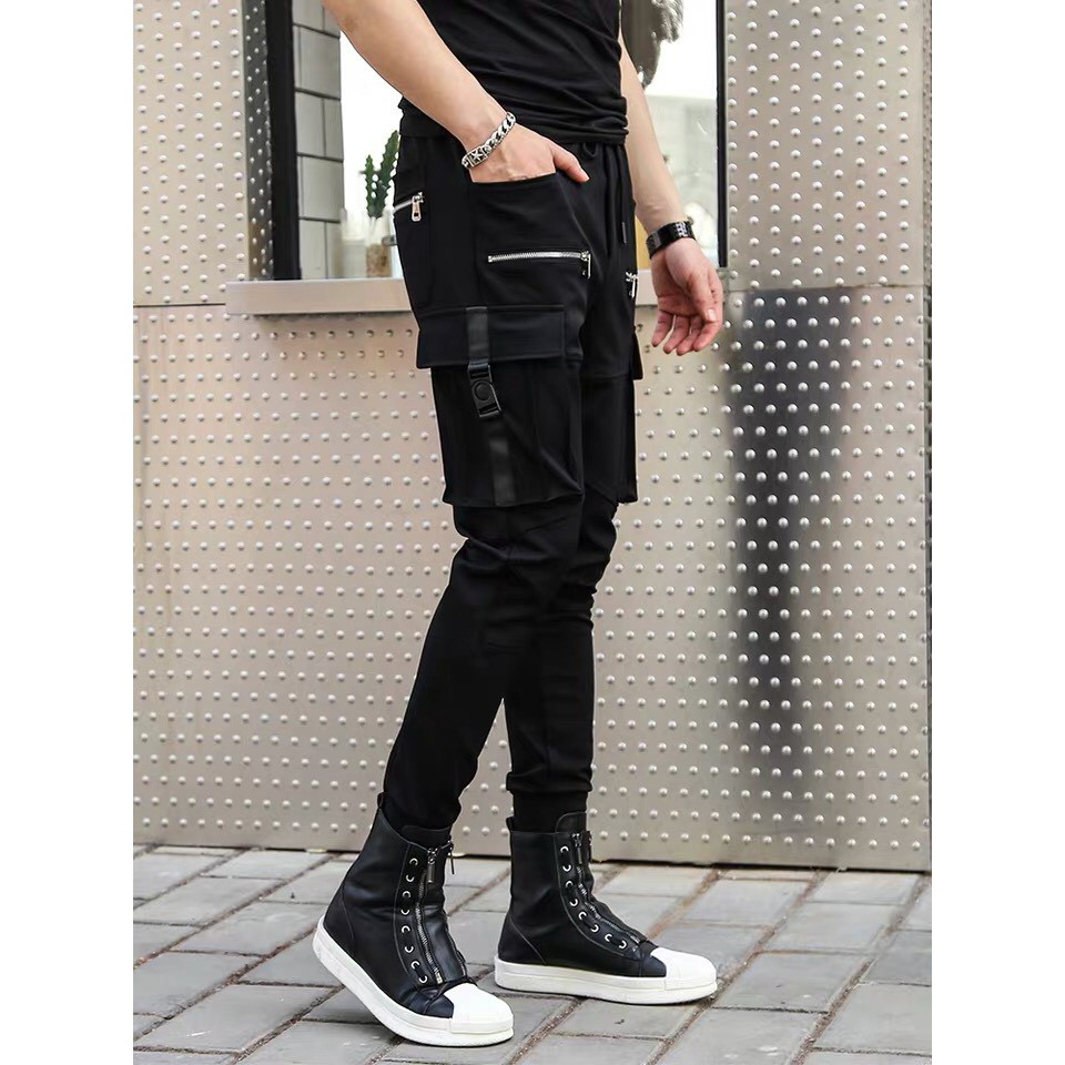 Quần jogger kaki túi hộp unisex Dây Kéo, nam nữ ulzzang WIND