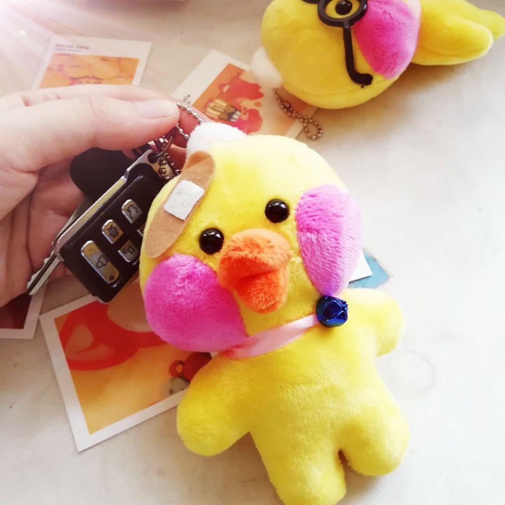 LANFY Kawaii Lalafanfan Key Rings Birthday Gifts Plush Duck Pendant Duck Keychain Soft Toys Stuffed Animals Korean Netred Yellow Duck Stuffed Toys Cafe Duck Hyaluronic Ducks Acid Doll