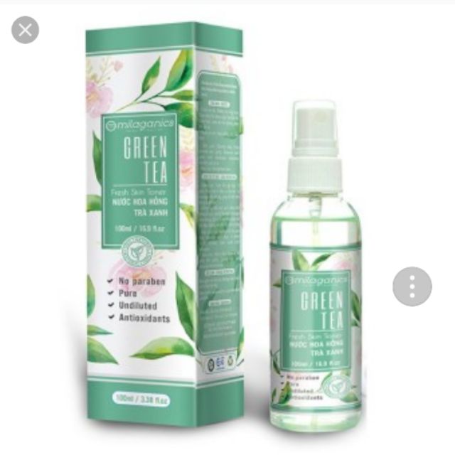 Toner Hoa Hồng Trà Xanh Milaganics 100ml