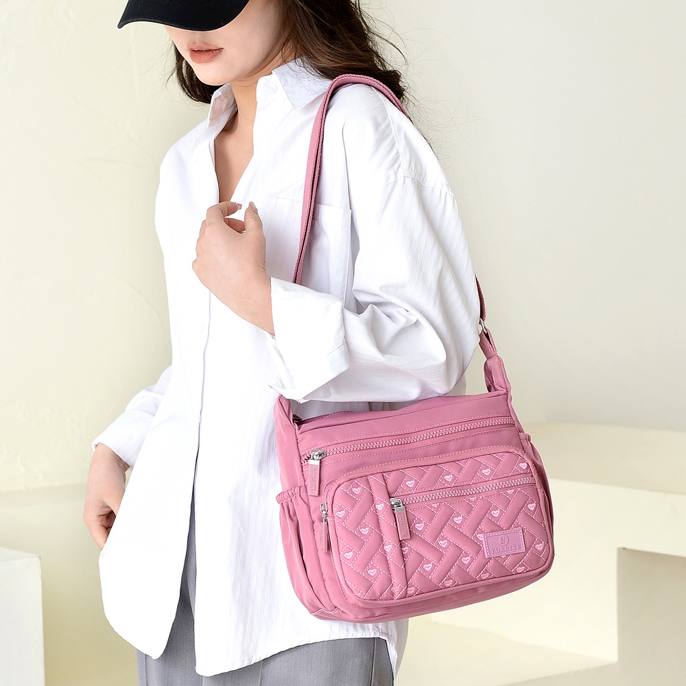 Túi Xách Vải Nylon Màu Kẹo Thời Trang Đơn Giản Cho Nữ