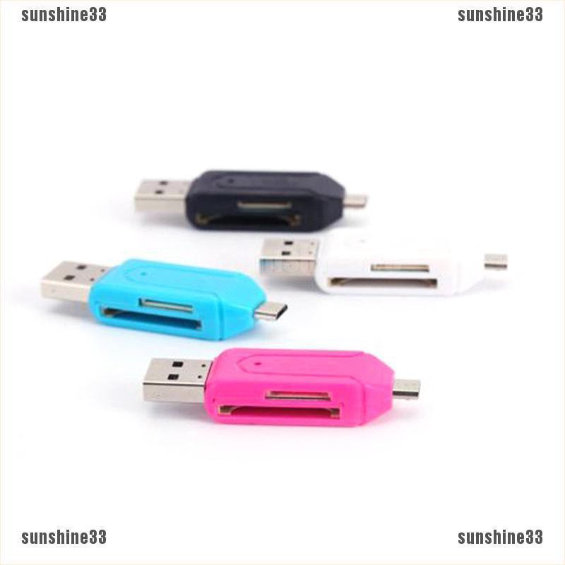 ✶✓▥Đầu Đọc Thẻ Cổng Micro Usb 2.0 Otg Sd Tf Cho Điện Thoại Và Pc 2 Trong 1