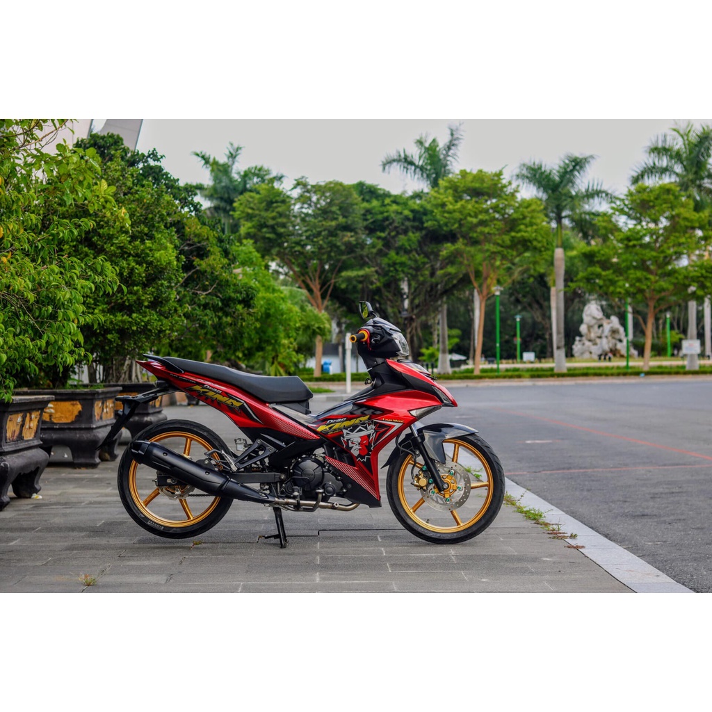 Tem Rời Dán Xe Exciter 150 Mẫu King Drag Đỏ Đen Cực Hot, Hàng 3 Lớp Chất Lượng Cao ,Team Decal