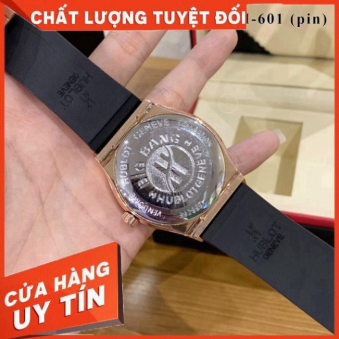 (hublot.viền đá)  Đồng hồ nam Hublot đính đá dây cao su thơm cao cấp - Dongho.hublot