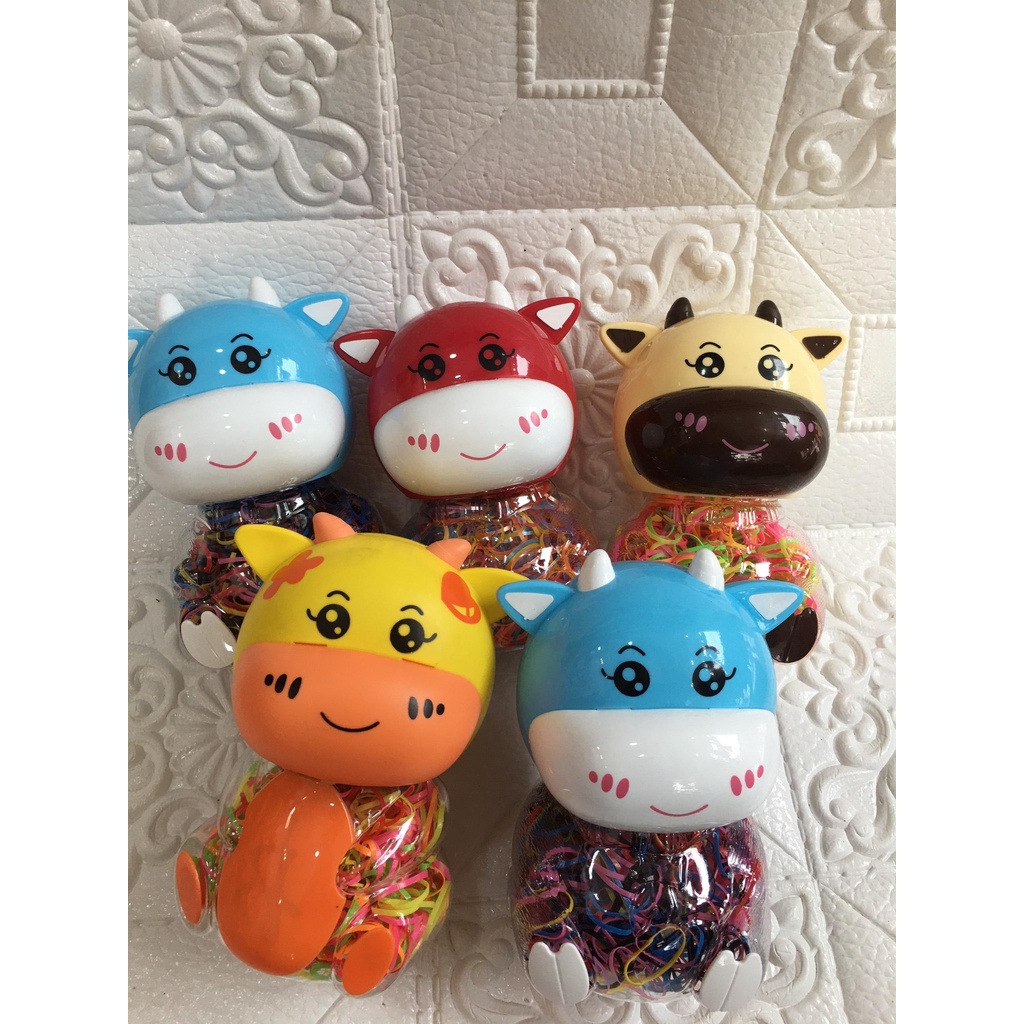 Hộp thun cột tóc hình thú siêu đáng yêu cho bé