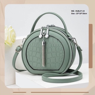 HL Fashion| HLBL27 TÚI XÁCH NỮ 2 NGĂN KHÓA DÁNG TRÒN MẪU MỚI 2021