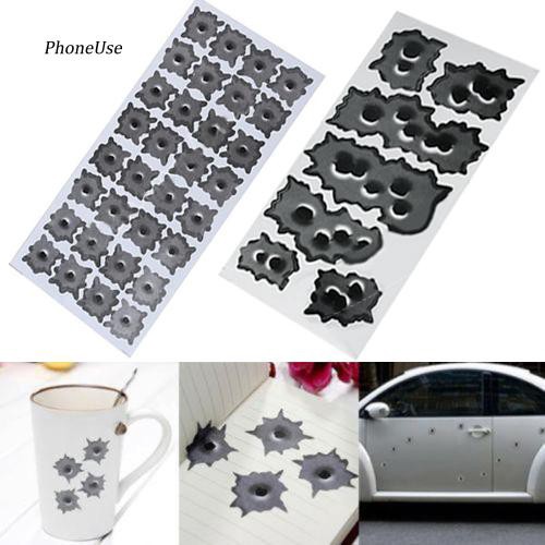 Miếng Dán Trang Trí Cửa Sổ Xe Hơi Hình Lỗ Đạn Độc Đáo DIY