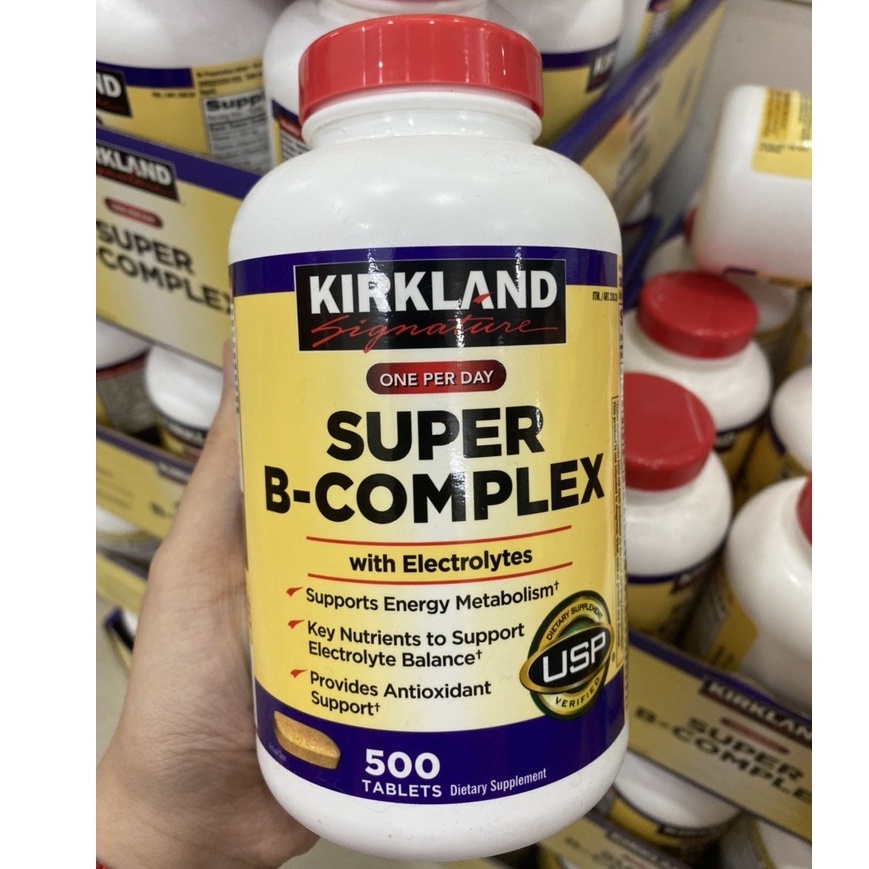 Viên uống Bổ sung Vitamin B Kirkland Super B-Complex with Electrilytes Kirkland Mỹ - Hộp 500 viên