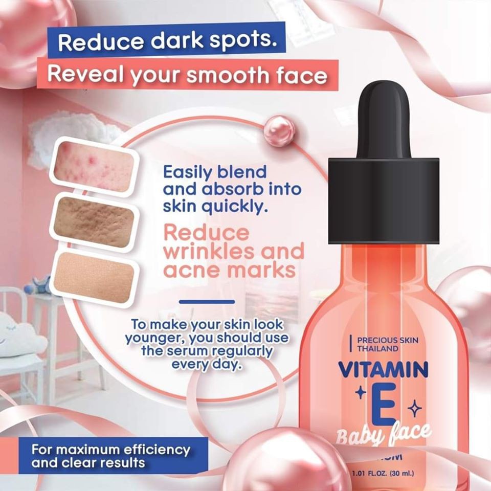 Serum Vitamin E Baby Face Precious Skin Với Nước Hoa Hồng 30mL