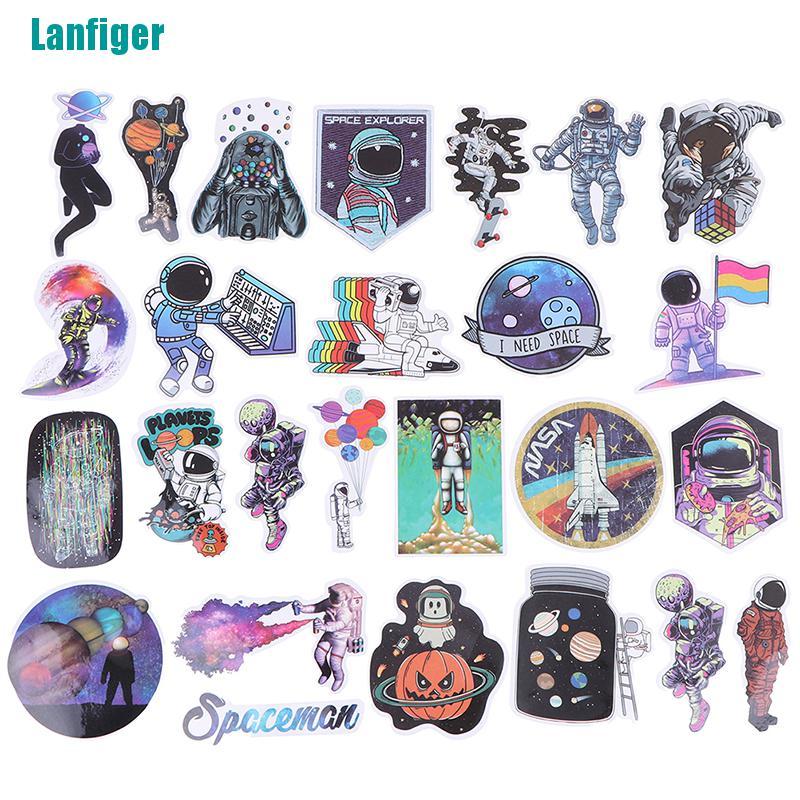 Set 50 Miếng Dán Trang Trí Máy Tính Hình Phi Hành Gia UFO