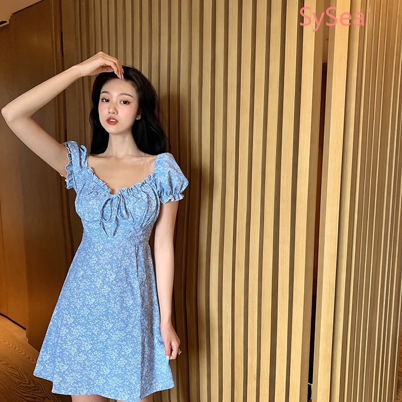 Women Floral Fairy Dress Summer Vintage Dress