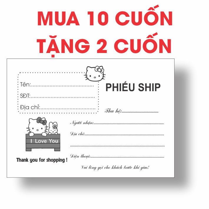 Phiếu ship ❤️FREESHIP❤️ phiếu giao hàng 50 tờ M11