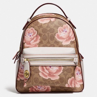 🆘RẺ VÔ ĐỊCH🆘Balo Coach back pack in signature rose print