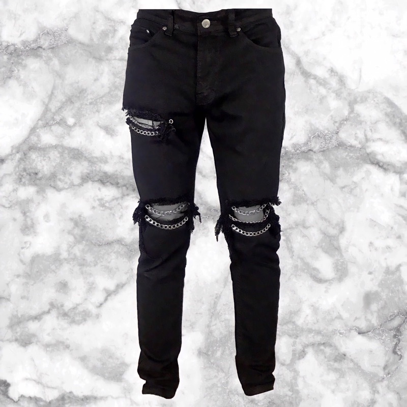 Quần jeans xích đen - Chain Black Jean