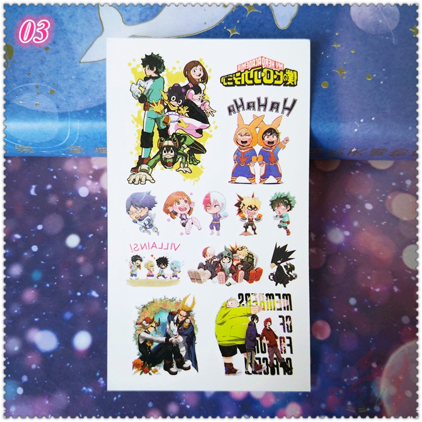 Hình xăm dán tạm thời chống thấm nước in hình họa tiết My Hero Academia độc đáo