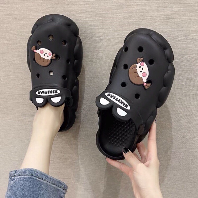 [Mã 252FASHIONSALE giảm 12% đơn 99K] DÉP SỤC nhựa stick MẶT CÔ GÁI CUTE kiểu dáng đám mây