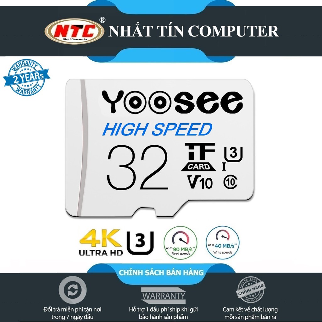 Thẻ nhớ microSDHC Yoosee High Speed 32GB UHS-I U3 4K R90MB/s W40MB/s (Trắng)