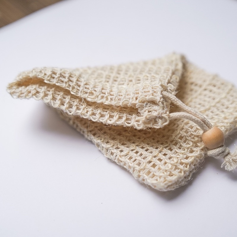 Túi Tẩy Da Chết HEYP, Loại Lớn 15x10cm, Túi Sợi Thiên Nhiên Tự Huỷ, Túi Linen