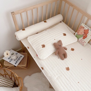 Thảm trải nệm cũi 100% cotton, thảm gấu bảo vệ nệm cho bé size 70 x 130cm, Topper trải đệm - thảm trải sàn cho bé