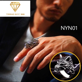Nhẫn nam inox sói hàn quốc cá tính NYN01