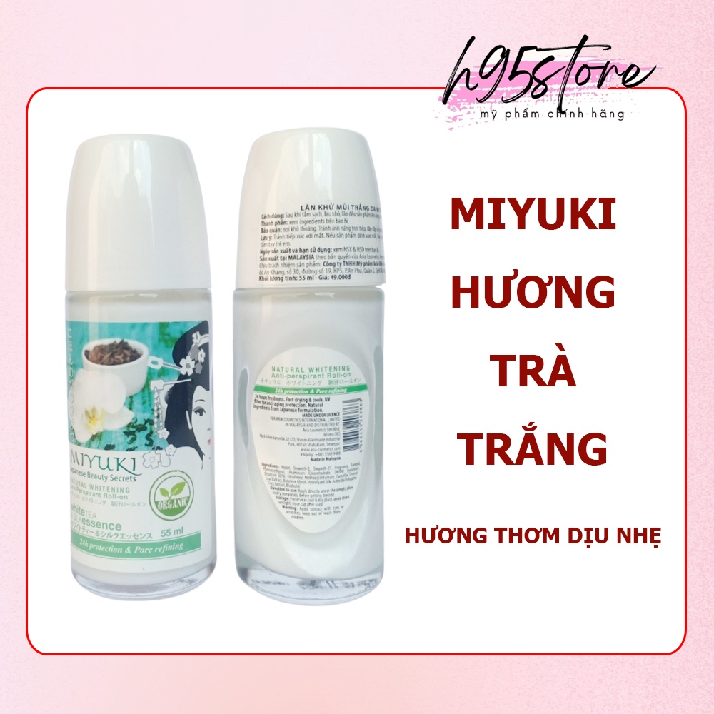 Lăn khử mùi 24h trắng da ngừa thâm nách hương nước hoa MIJUKI Nhật Bản