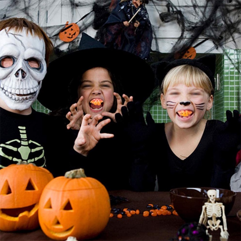 Set 10 Răng Nanh Giả Ma Cà Rồng Kinh Dị Trang Trí Halloween