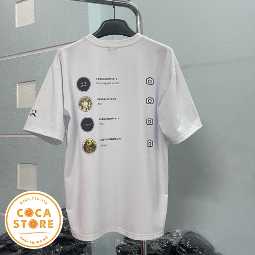 Áo thun nam nữ sad boiz sadtagram, Áo thun tay lỡ form rộng Sadboiz Sadtagram chất cotton co dãn thêu logo mặt mếu. | BigBuy360 - bigbuy360.vn