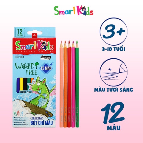 Bút chì màu 12 màu Smartkids SK-CP104