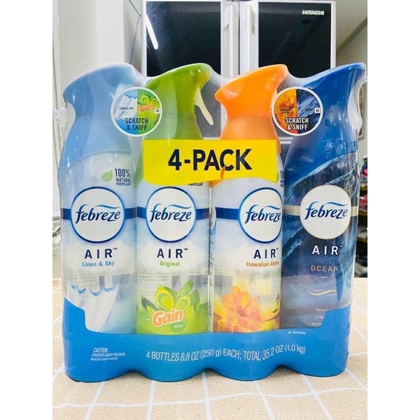 🪅 Xịt thơm phòng và khử mùi hôi Febreze Air Refresher Spray từ MỸ 250g