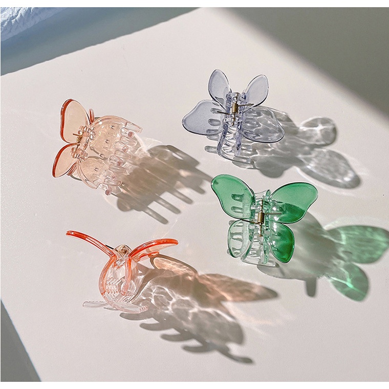 Kẹp tóc càng cua trong suốt hình bướm phong cách Hàn Quốc dành cho nữ