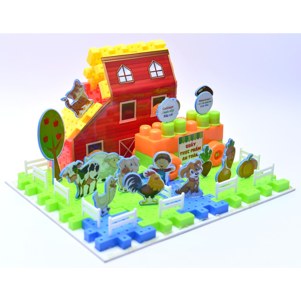 Bộ đồ chơi mô hình khám phá, xây dựng nông trại 94 chi tiết
