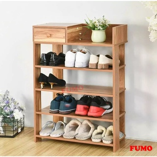 Kệ để giày dép tủ giày bằng gỗ 5 tầng có ngăn kéo cao cấp siêu bền FUMO HH012
