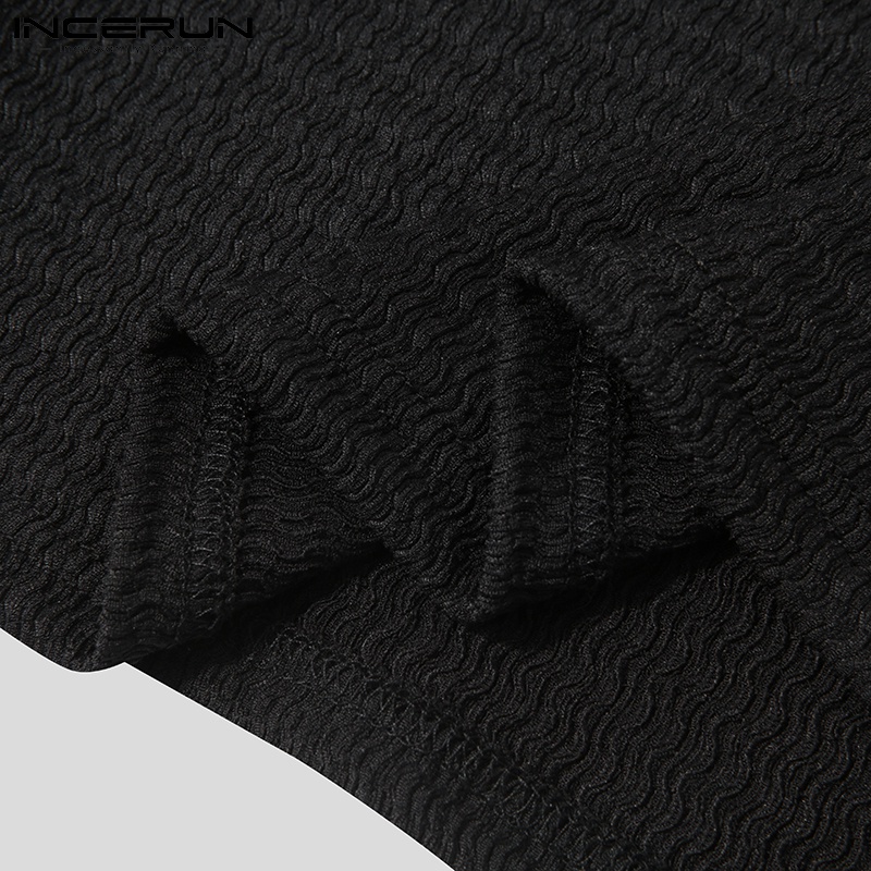 Áo thun ba lỗ INCERUN màu sắc đơn giản cho nam