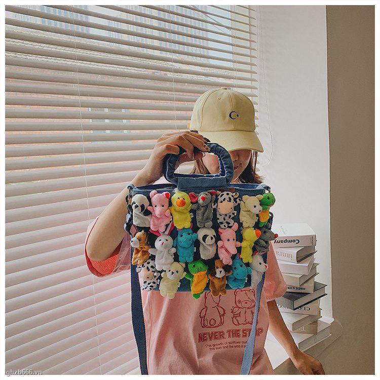 Hoạt Hình Túi Đeo Chéo Denim Hình Búp Bê Dễ Thương 2022