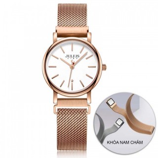 Đồng hồ nữ julius js-024a dây nam châm kính saphire