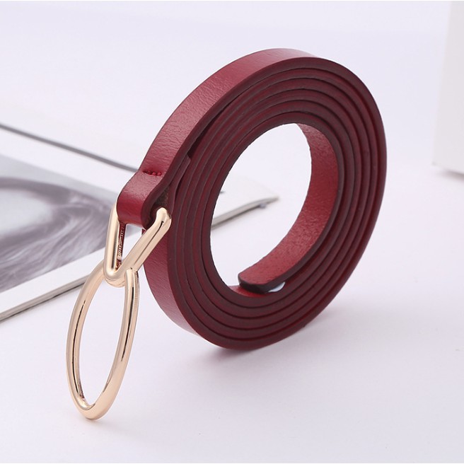 Thắt lưng , dây nịt nữ bản nhỏ 1cm , da thật thời trang