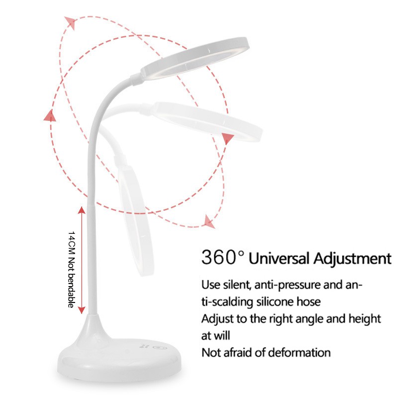 Đèn bàn LED Đèn có thể điều chỉnh độ sáng Đèn bàn có thể sạc lại Đèn bàn mới kích thước lớn Bảo vệ mắt Đèn bàn có sạc USB cho học sinh Màu trắng lạnh / Trắng ấm