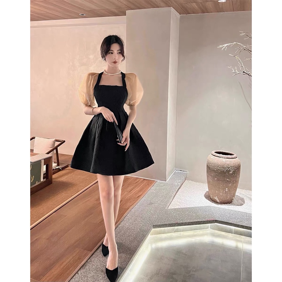 VÁY ĐI TIỆC SANG TRỌNG, VÁY XỐP NỔI TAY TƠ BỒNG SIÊU XINH