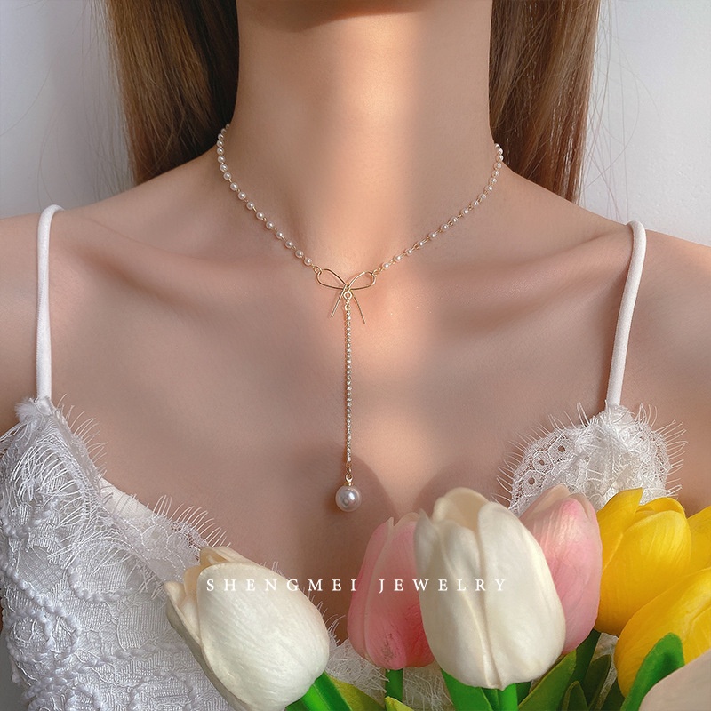 Vòng Cổ Ngọc Trai Dây Chuyền đôi Nữ Con Bướm Trái Tim Mặt Dây Chuyền Bạc Vàng Choker Vòng Cổ Nam Phụ Kiện Trang Sức Accessories