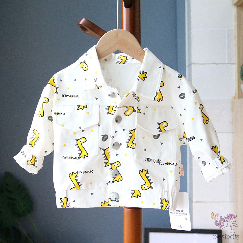 Áo Khoác Hoạ Tiết Khủng Long Hoạt Hình Phong Cách Hàn Quốc Cho Bé