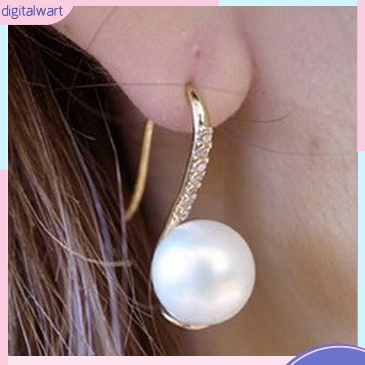 Bông Tai Nữ Đính Ngọc Ngọc Trai Dáng Dài Thời Trang