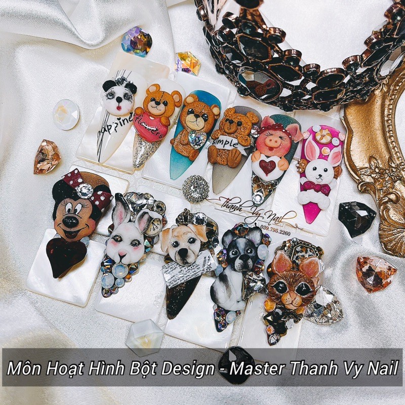 Bột Nặn Hoa, Bột Đắp Móng, Bột Nhúng Nail 6in1 Usa, Sét 24 Ô Màu [Thanh Vy Nail]