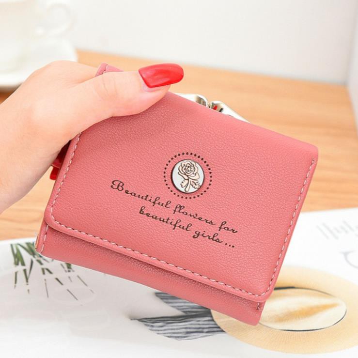 Ví nữ đựng tiền gập 3 nhỏ gọn xinh xắn - V4