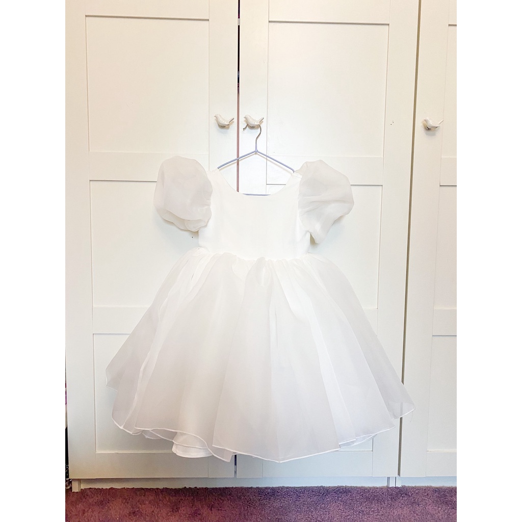 Đầm công chúa tay phồng đính hoa xinh xắn cho bé gái