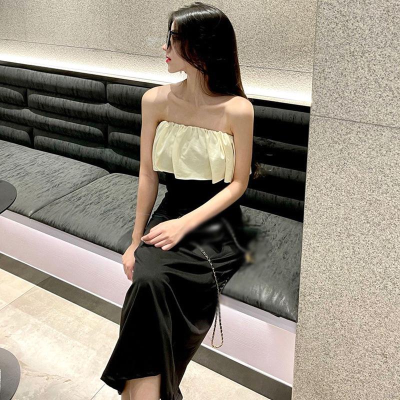 Đầm dài xẻ tả thời trang Hàn Quốc xinh xắn cho nữ