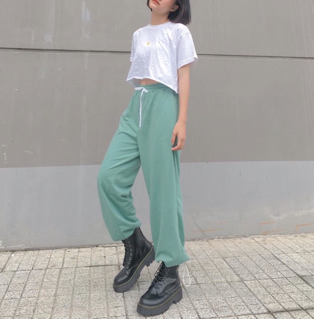 Quần nỉ trơn jogger ulzzang chất nỉ da cá