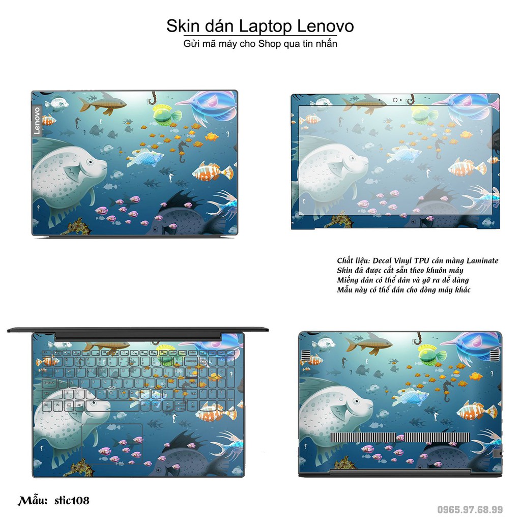 Skin dán Laptop Lenovo in hình Hoa văn sticker nhiều mẫu 18 (inbox mã máy cho Shop)