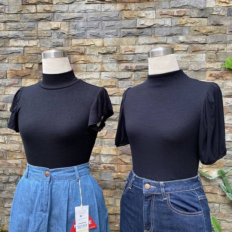 Áo Bodysuit Nữ Vnxk Hãng Sh!nestar / Chất Thun Gân / Dáng Áo Cổ Lọ Thấp / Màu Đen | BigBuy360 - bigbuy360.vn