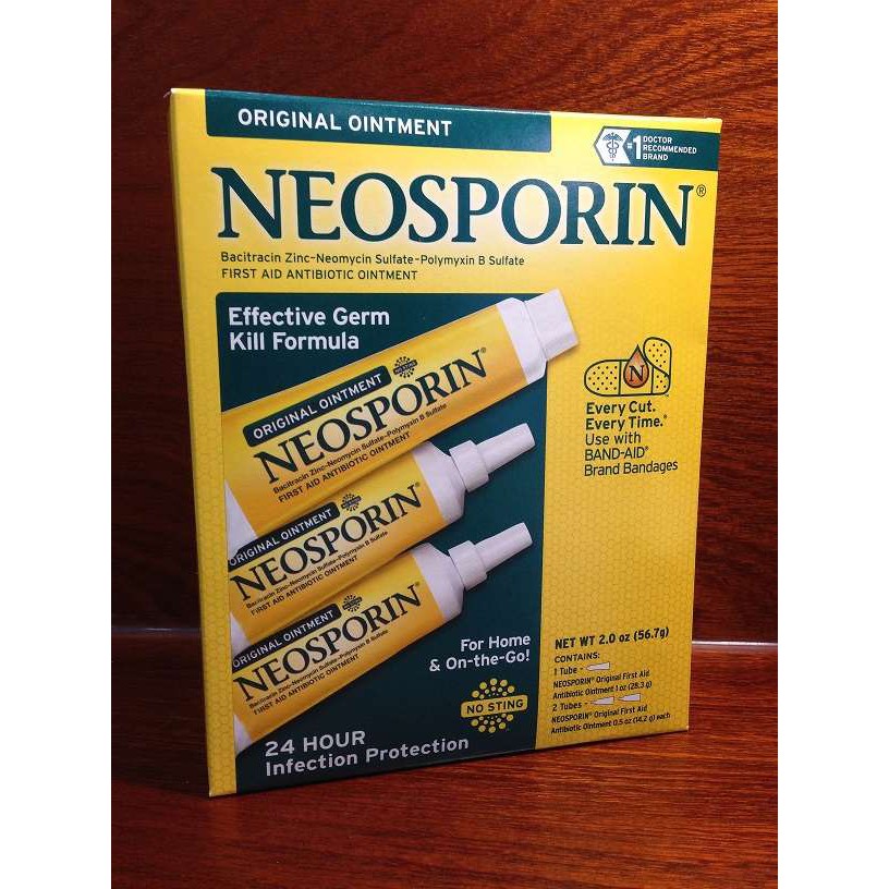 Mỡ Kháng Sinh NEOSPORIN ( hộp 3 trong 1 ) - Trị vết thương té phỏng, kháng khuẩn, giảm làm thẹo hàng USA